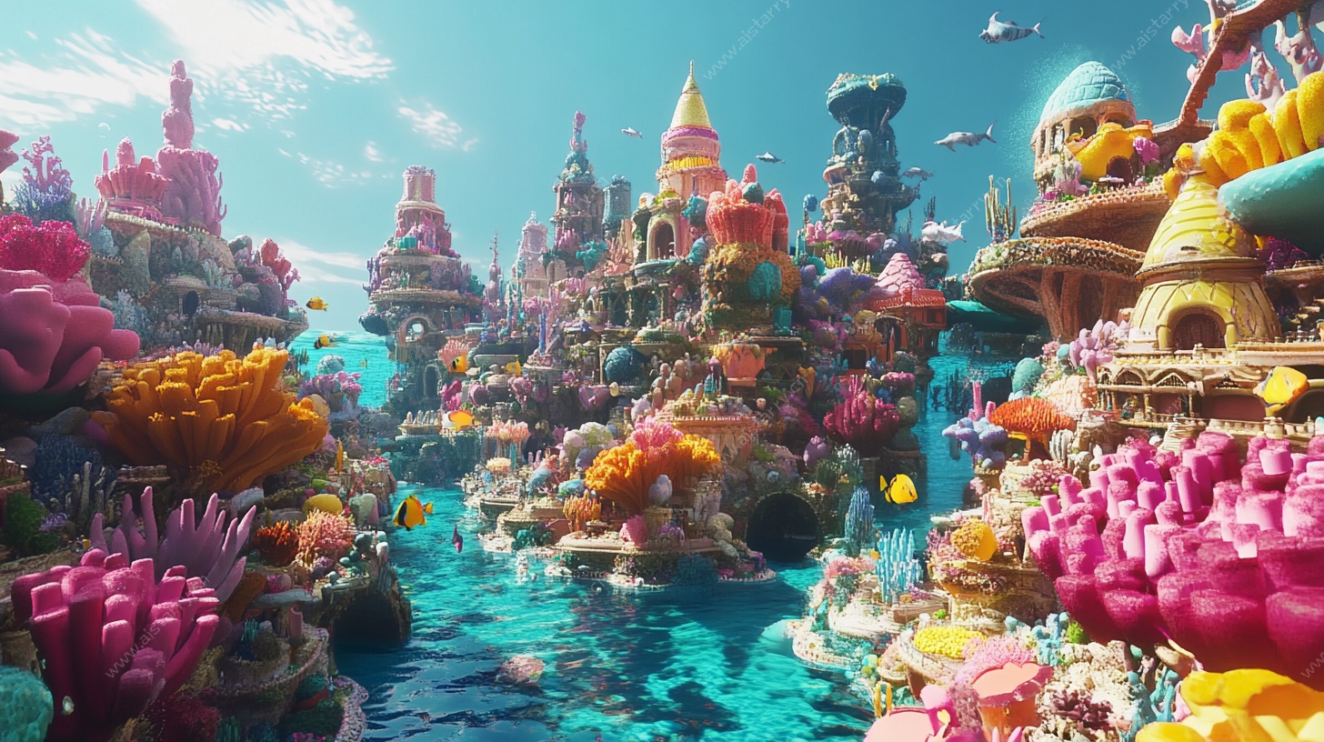 梦幻海底童话城堡景观