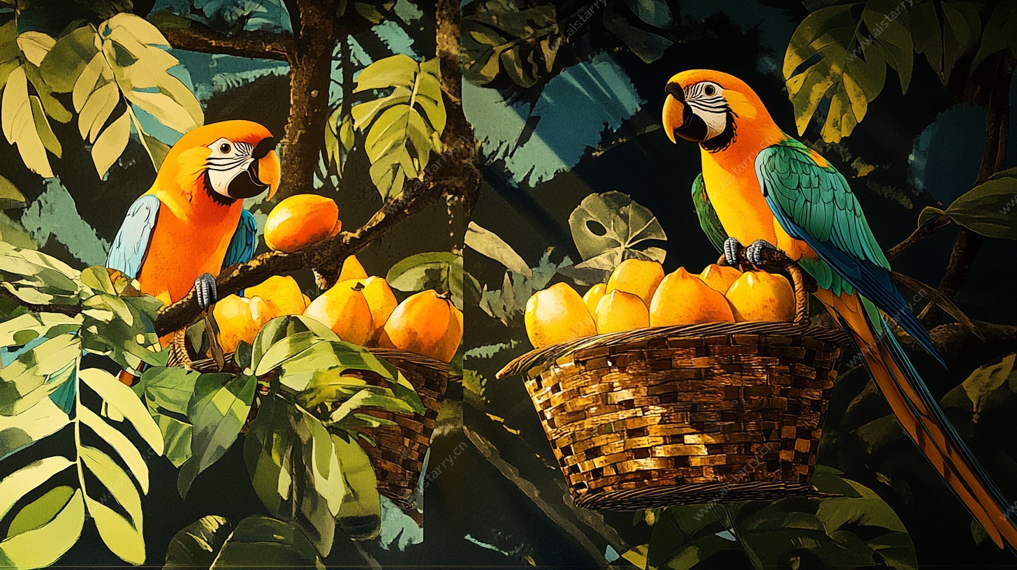 鹦鹉与果篮的丛林奇遇