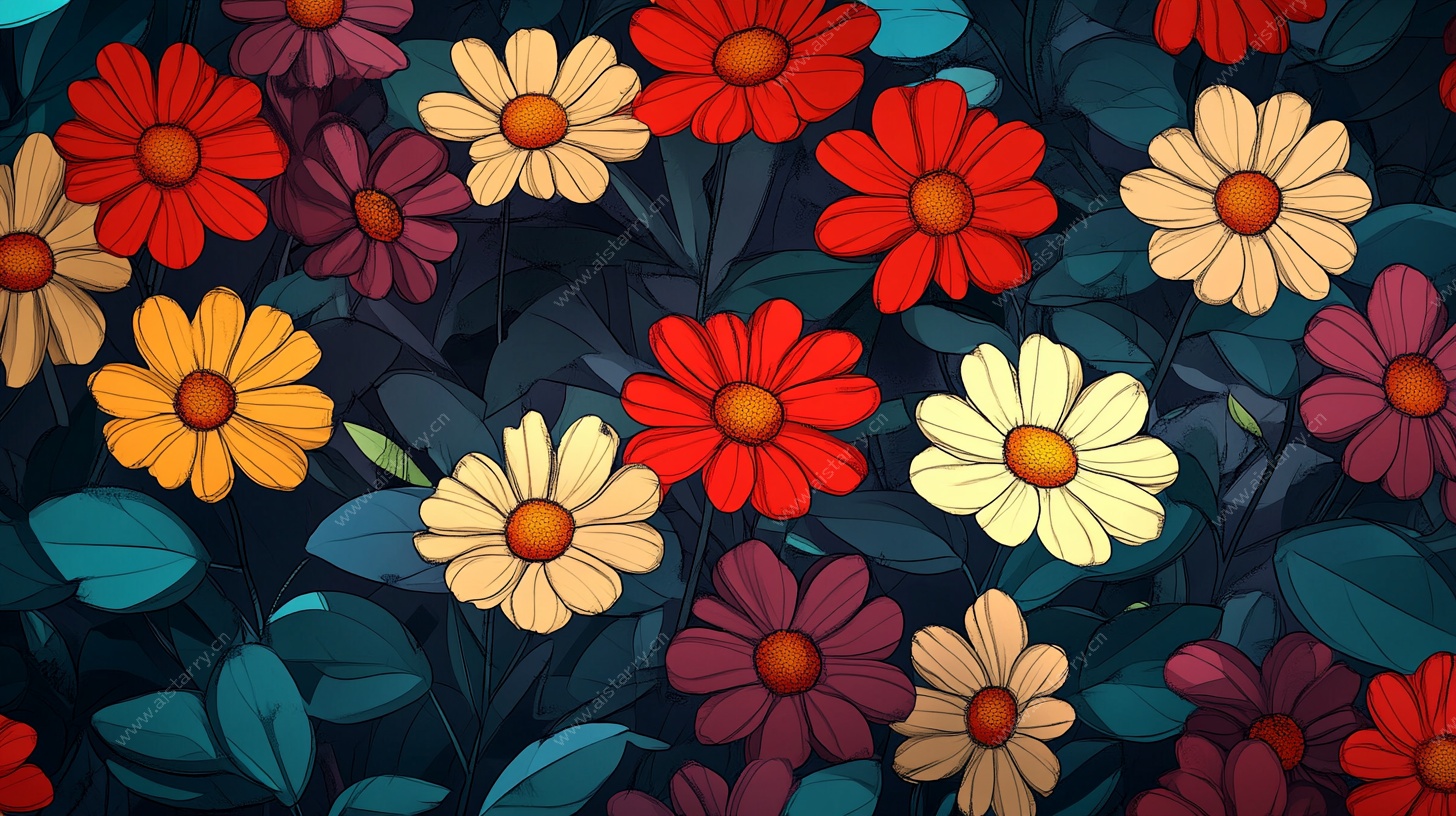 缤纷花卉图案背景