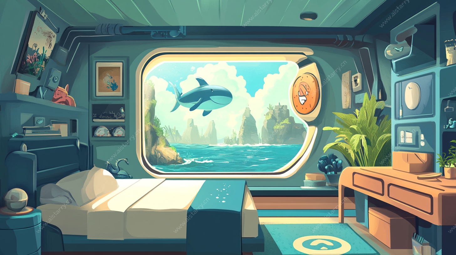 海洋主题梦幻卧室景观