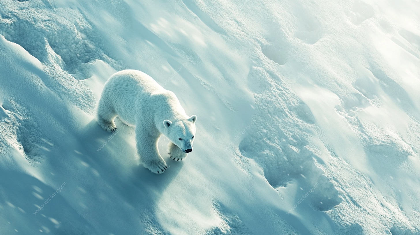雪境中的北极熊