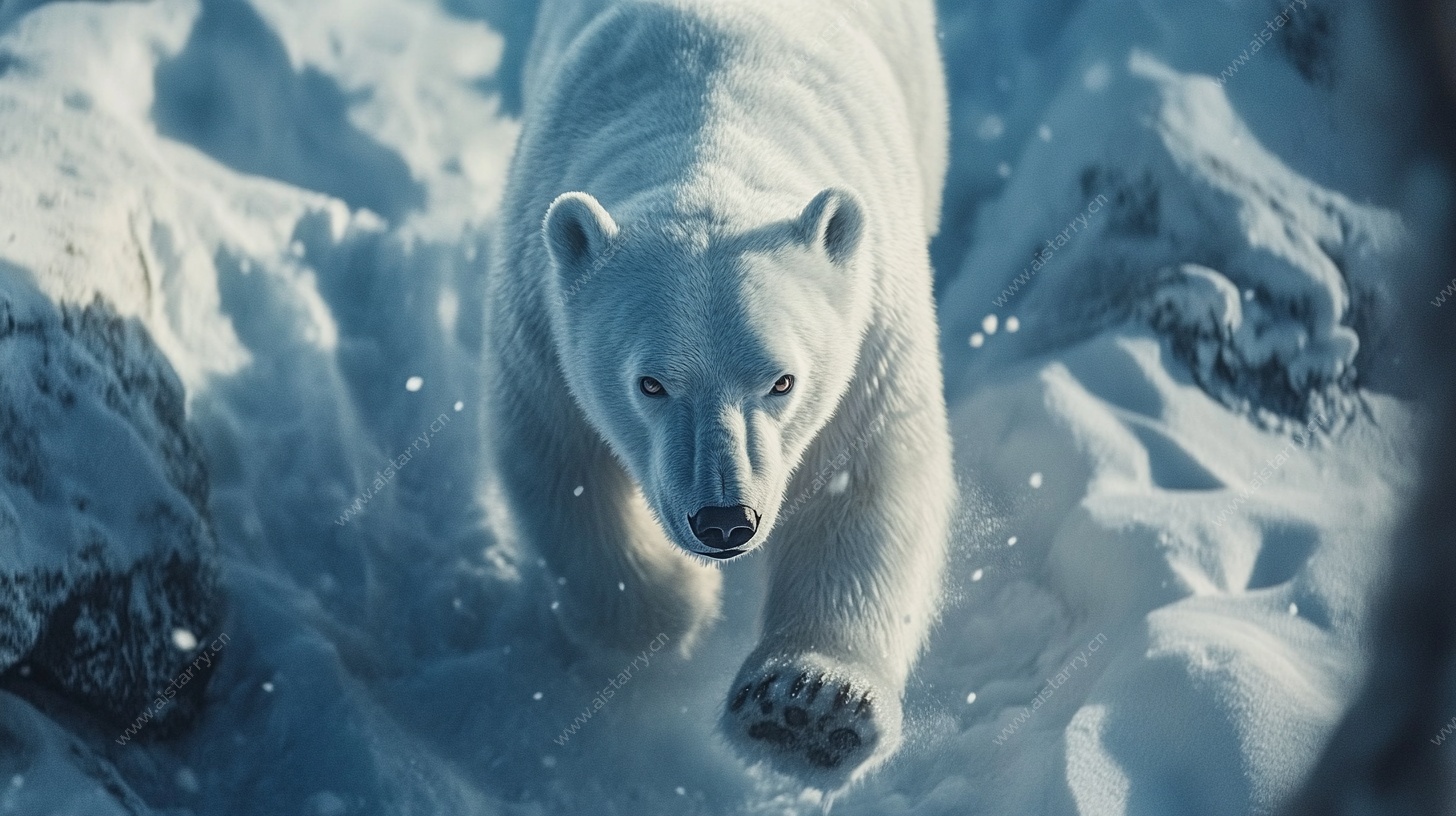 雪地中的北极熊