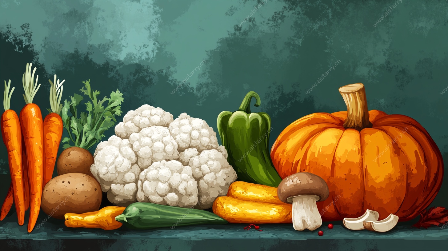 多彩蔬菜静物绘