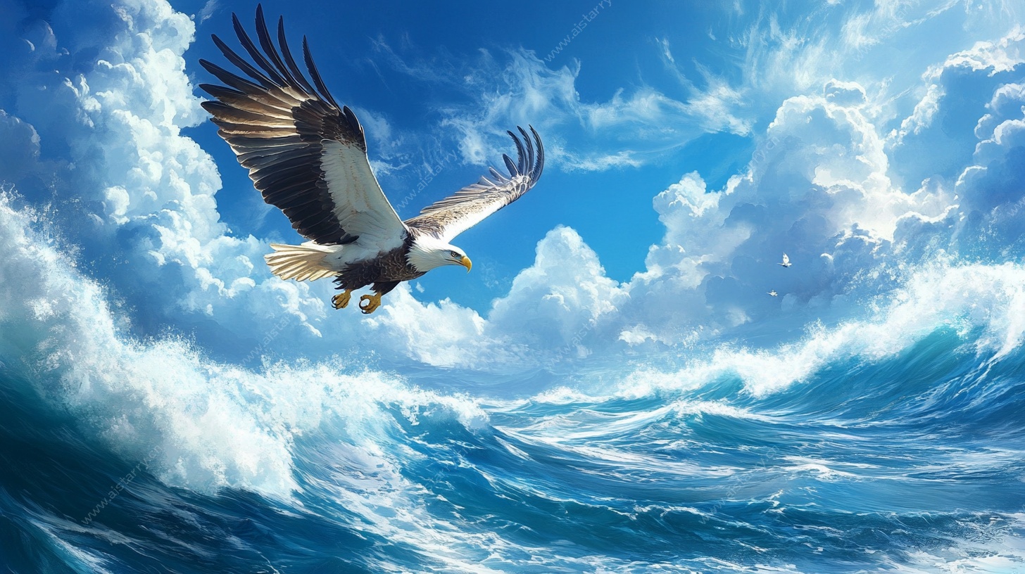 翱翔海天间的雄鹰