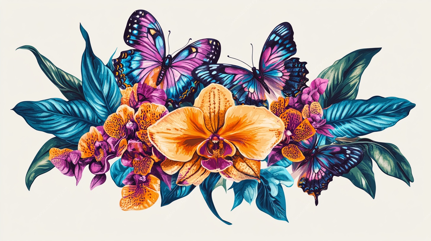 蝴蝶兰花插画