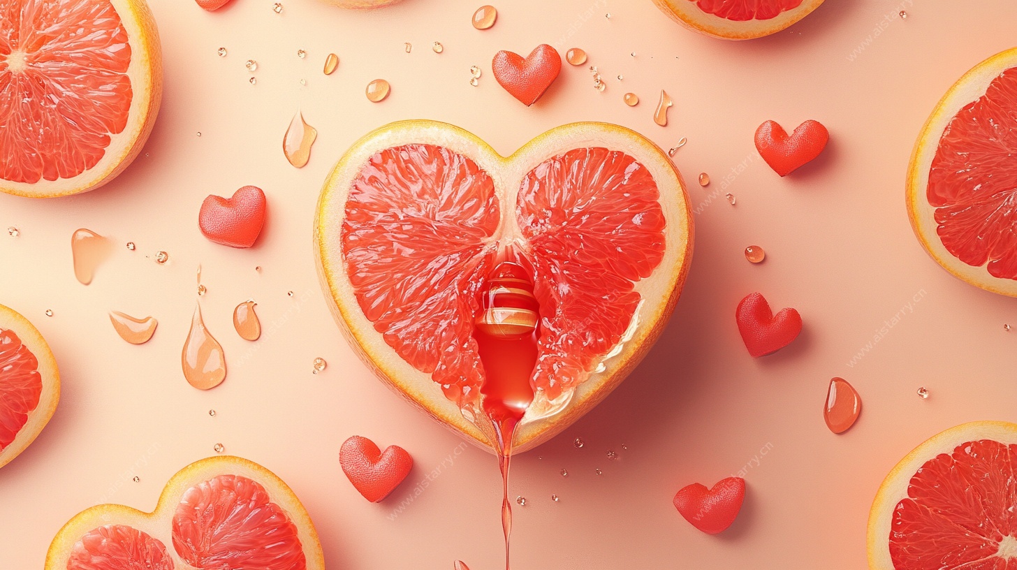 心形西柚浪漫甜蜜瞬间