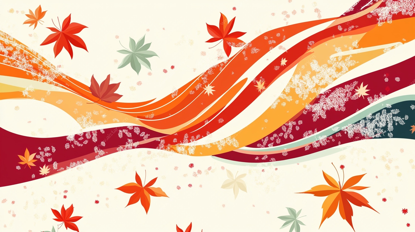 秋日枫叶动感线条背景图