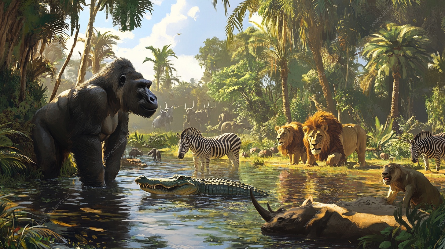 非洲野生动物丛林聚会