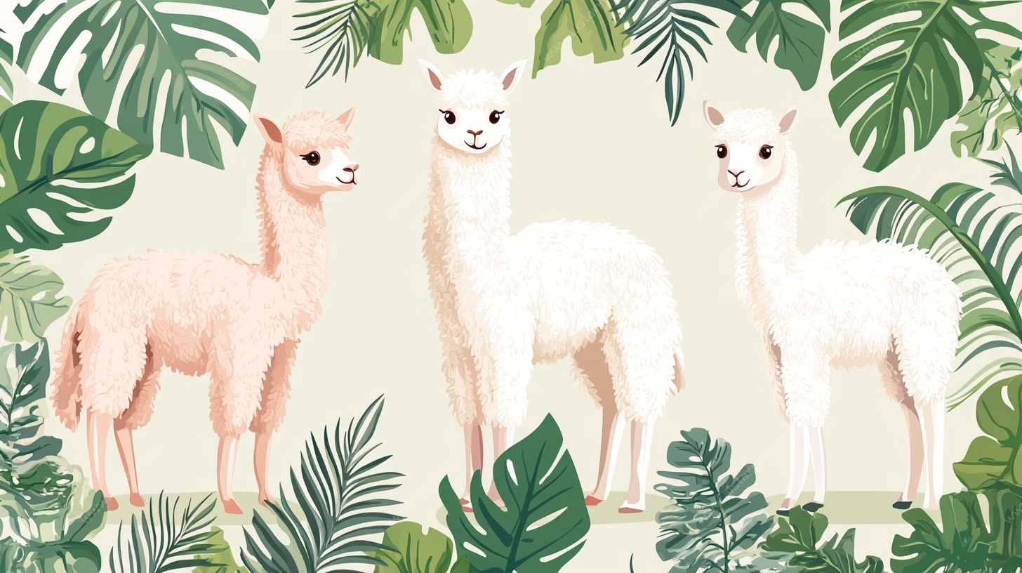 三只羊驼的丛林奇遇