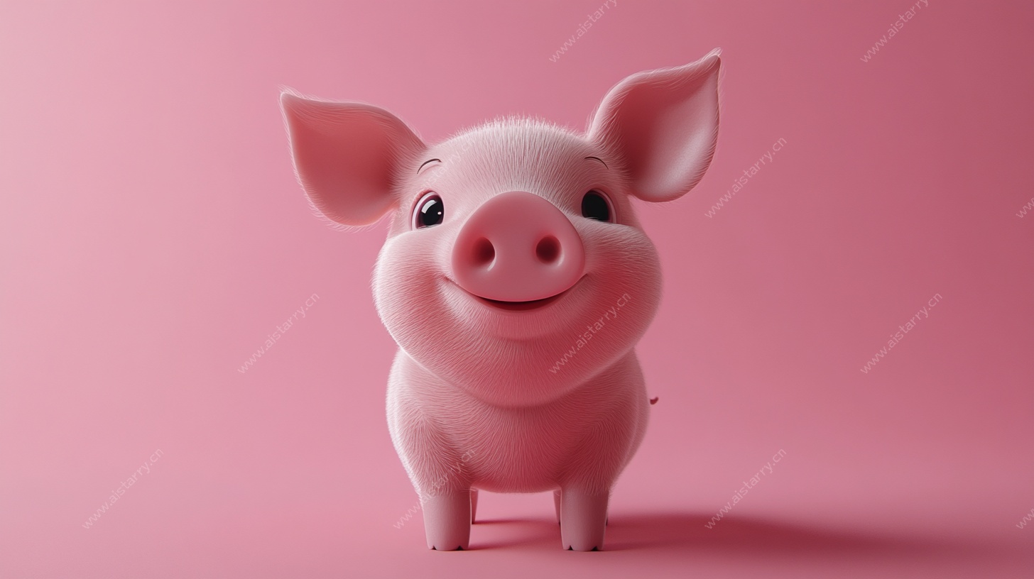 可爱粉色小猪3D形象