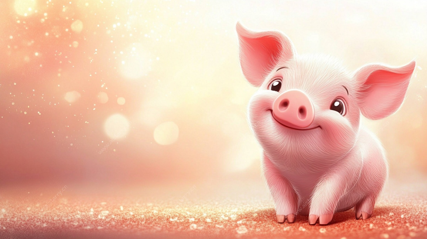 可爱小猪的梦幻光影时刻