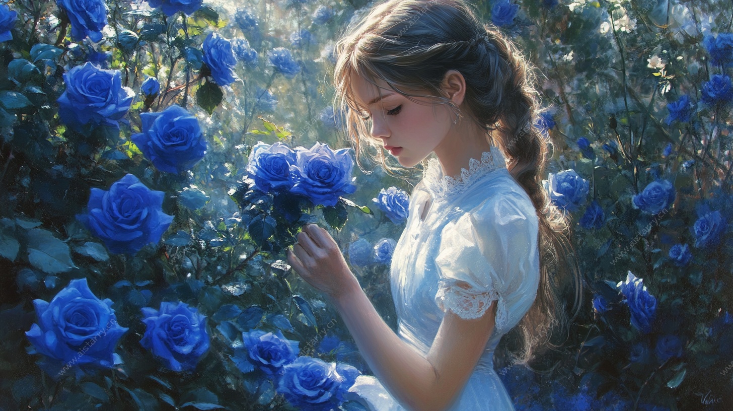 蓝玫瑰中的梦幻少女