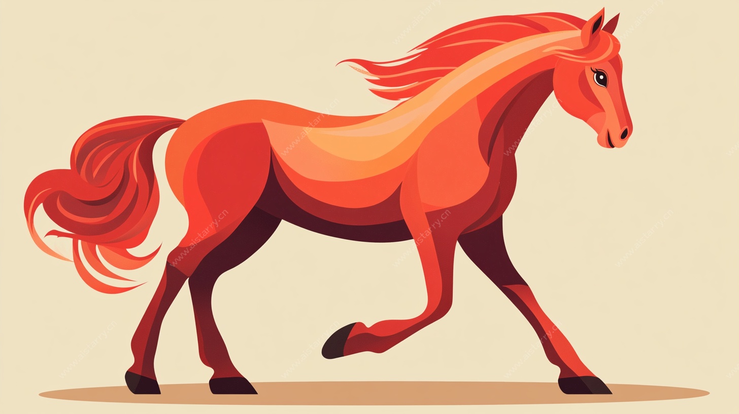 奔跑的红鬃骏马