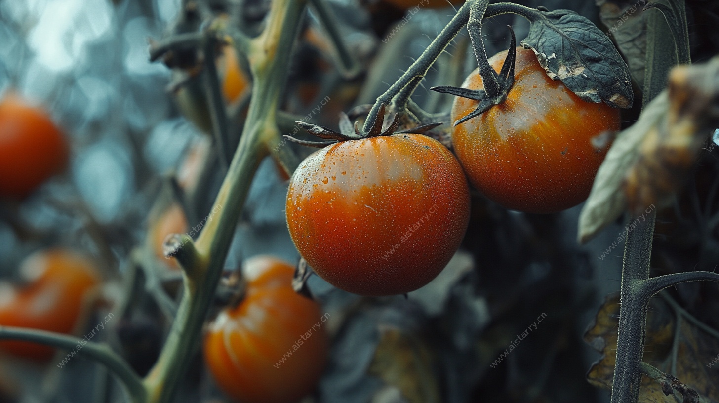 成熟番茄挂枝头
