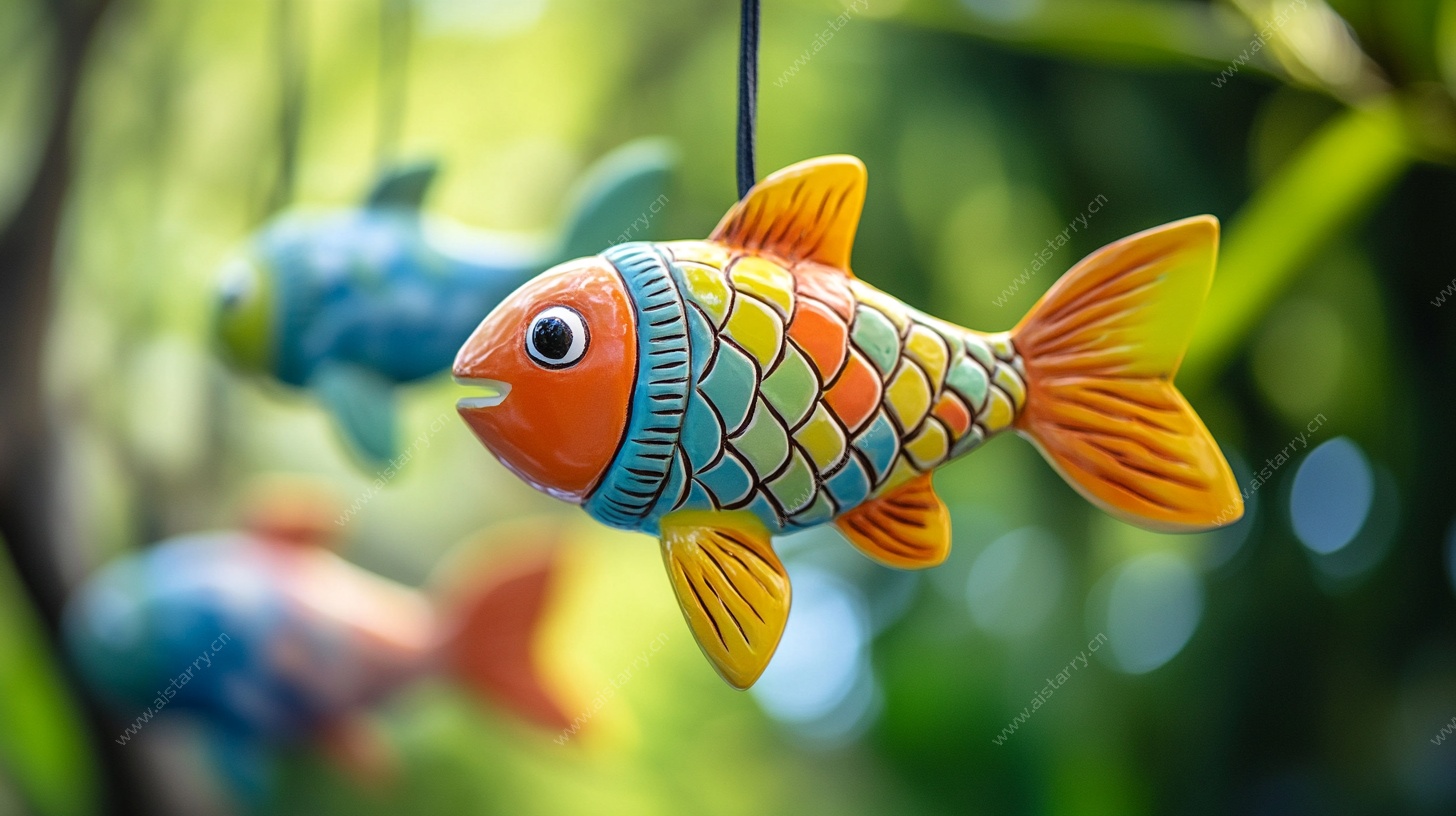 彩色鱼形吊饰