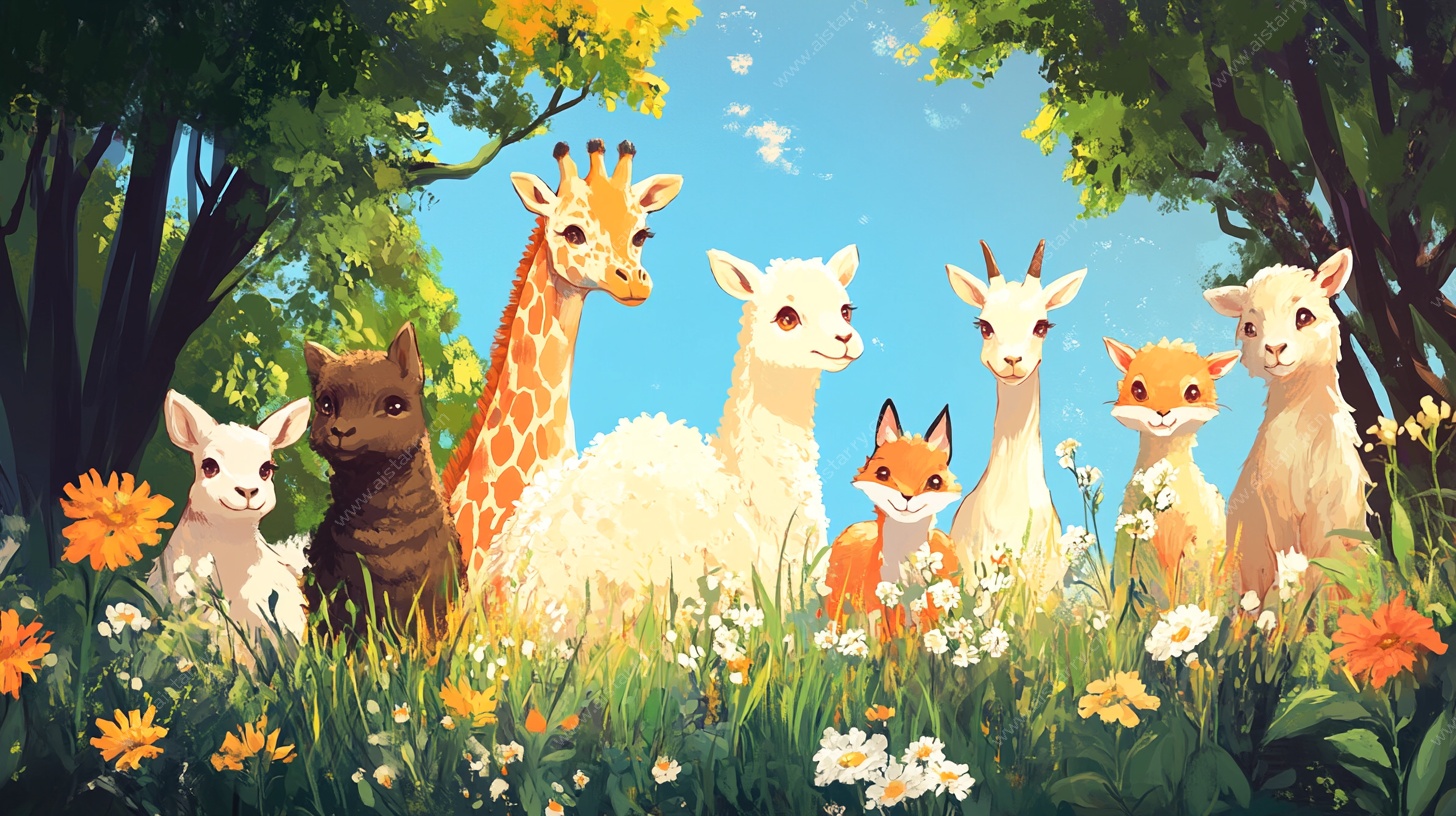 森林中的动物欢聚时刻