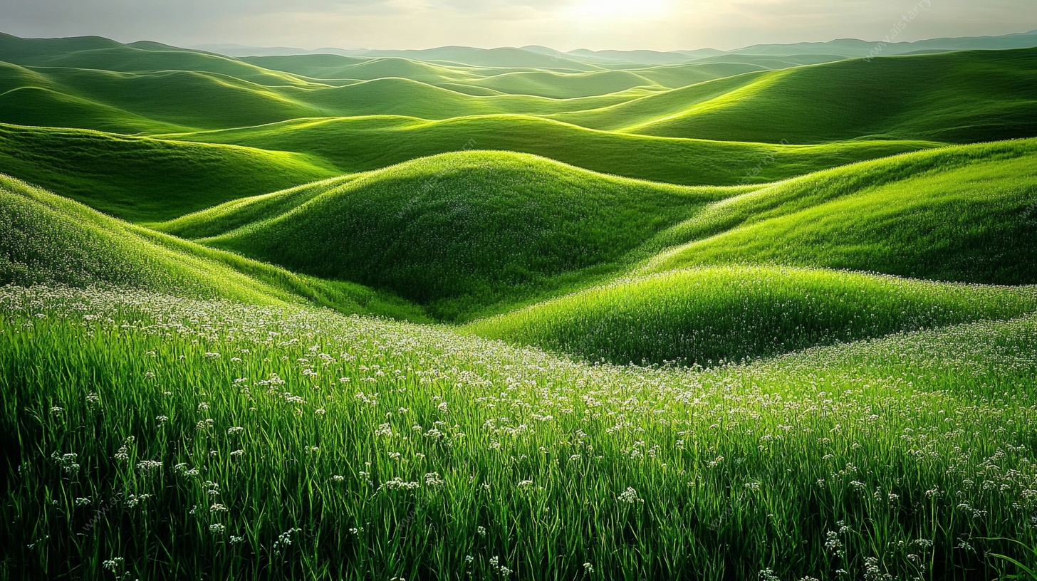 绿野晨光诗意风景