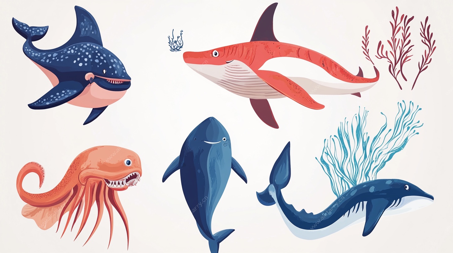 海洋动物插画集合