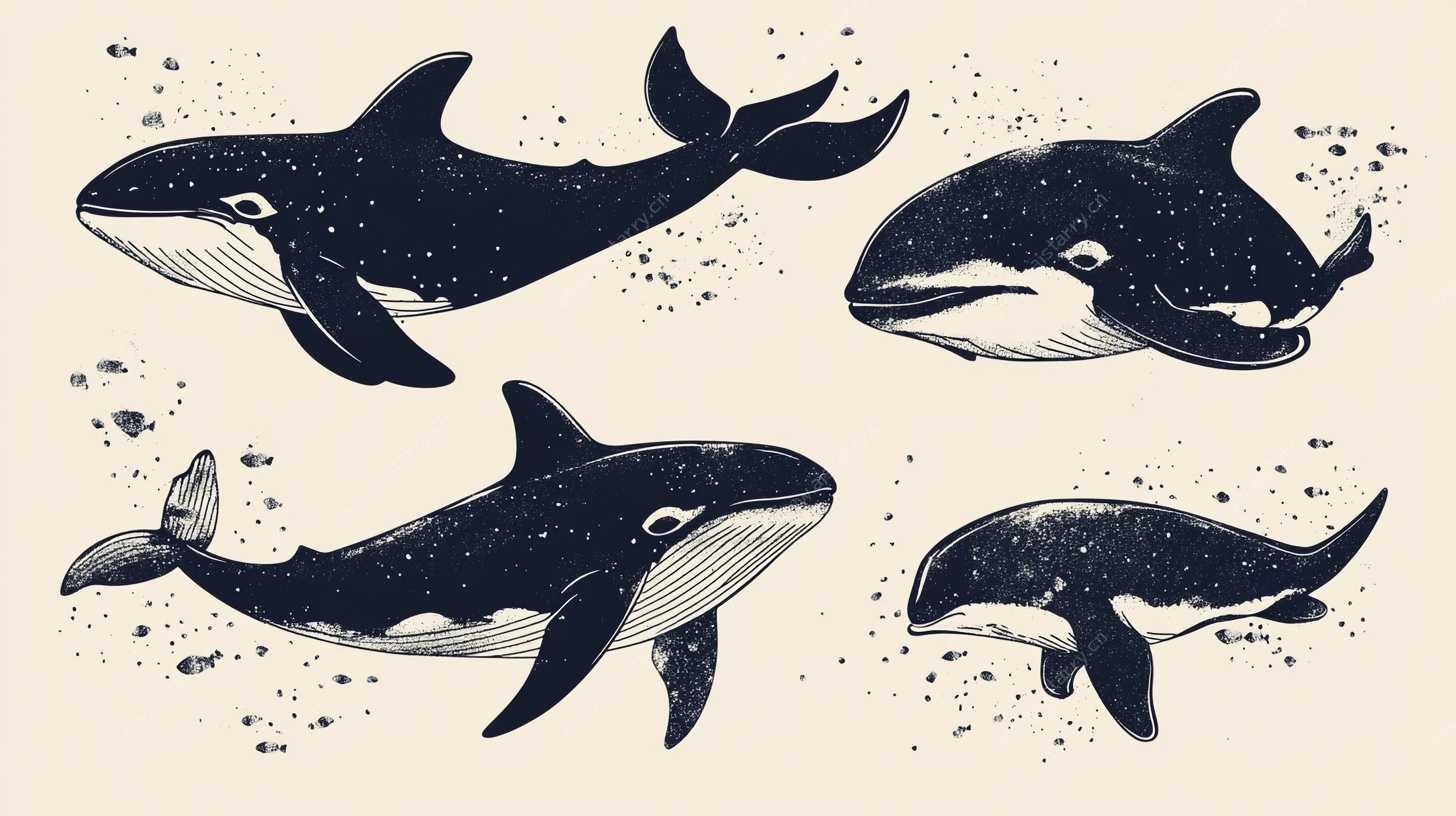 海洋鲸鱼插画组图