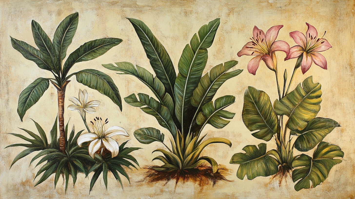 复古风植物插画作品