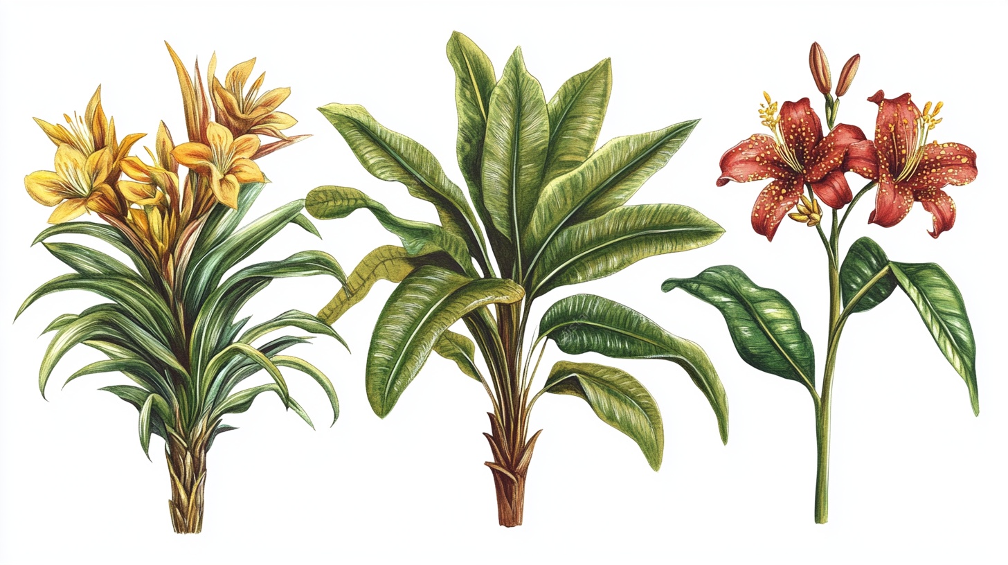 复古风花卉植物插画