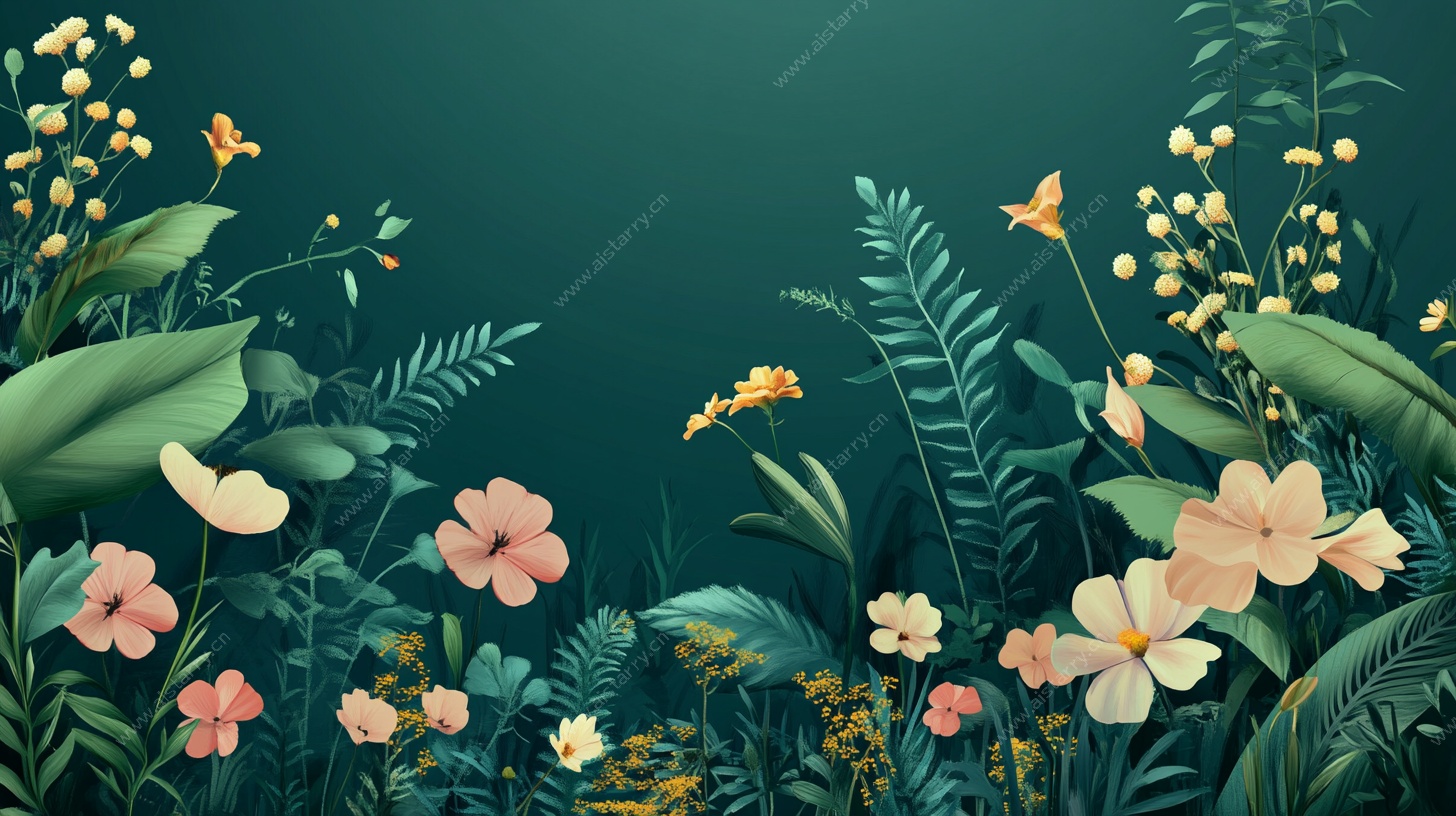 热带花卉绿植背景图