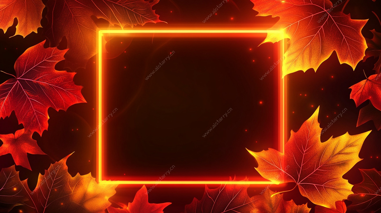 秋意枫叶边框背景图