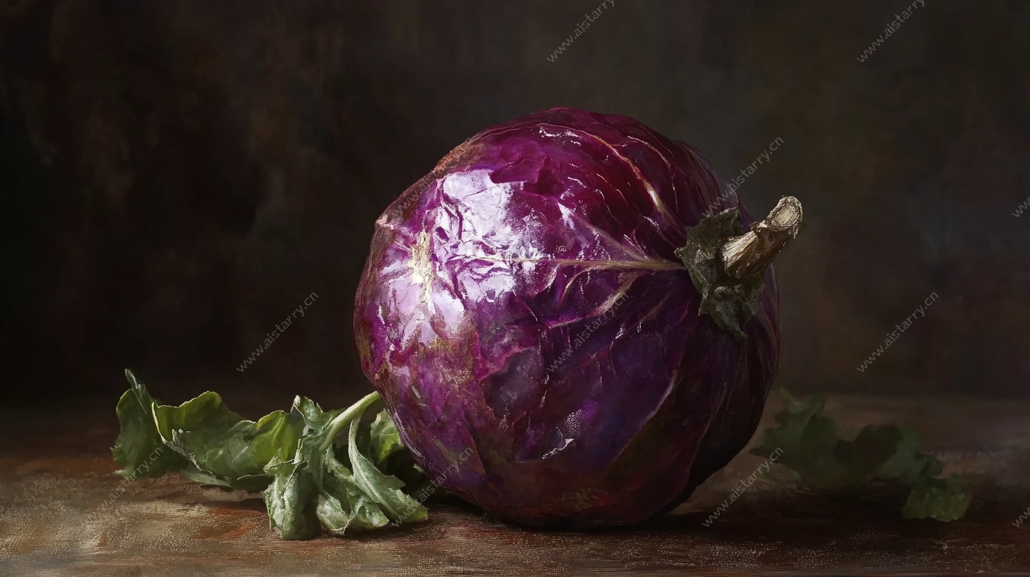 紫甘蓝静物特写