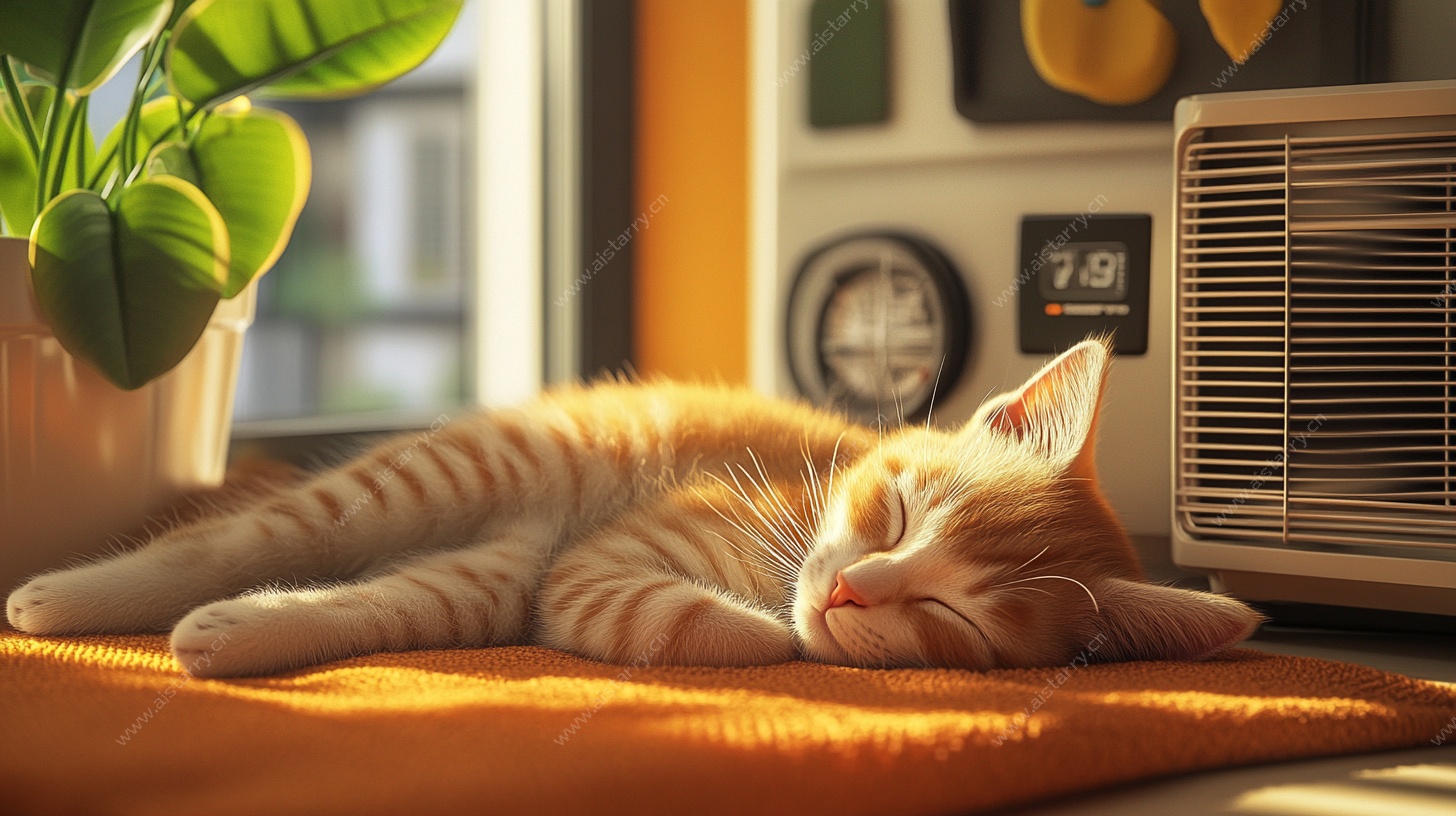 阳光下酣睡的橘猫