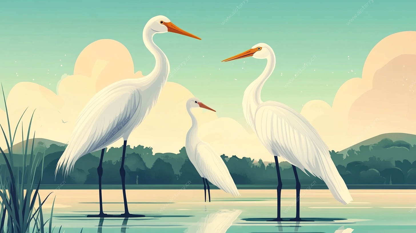 白鹭湖畔 自然之美