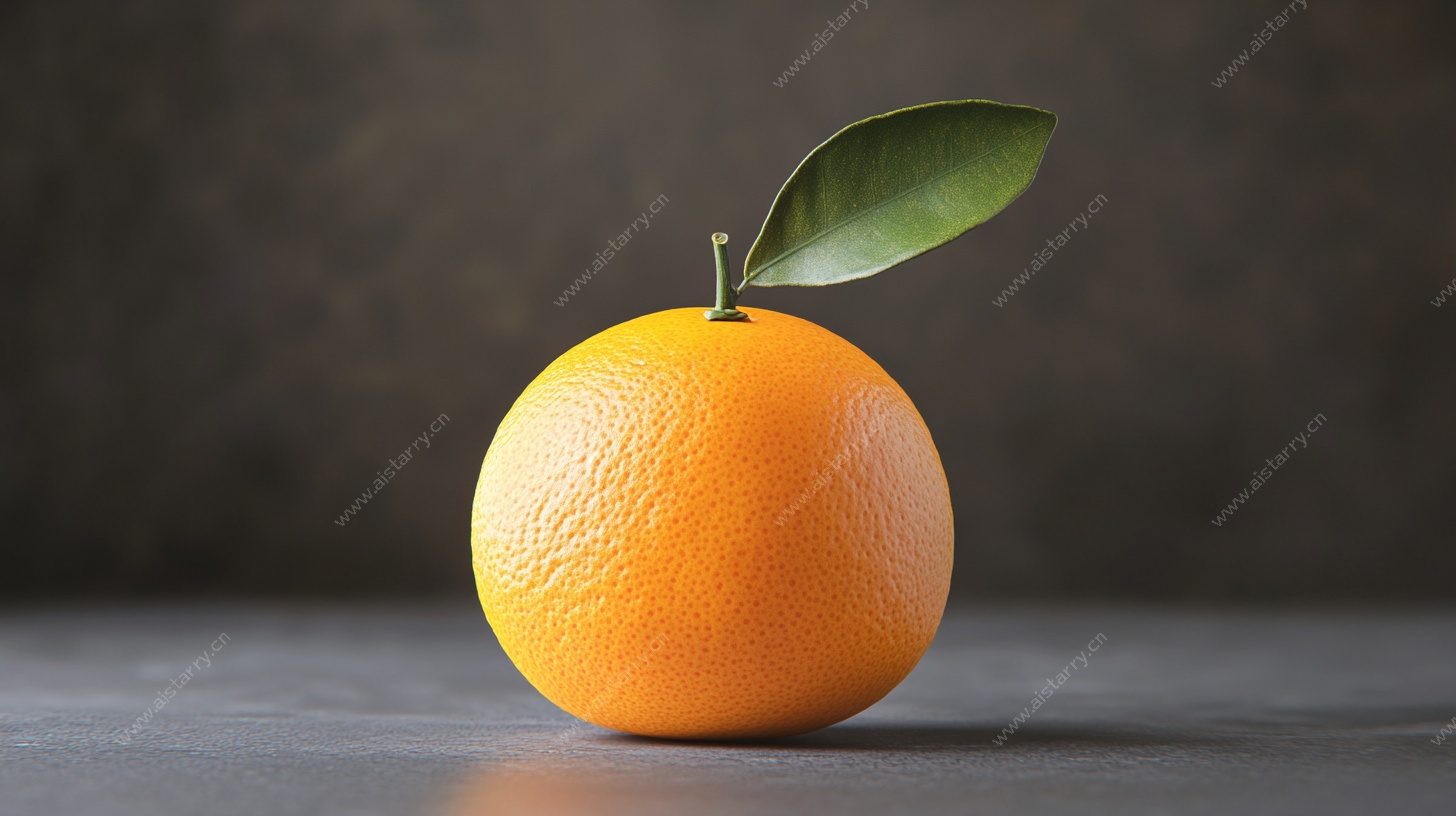 单个鲜橙静物照