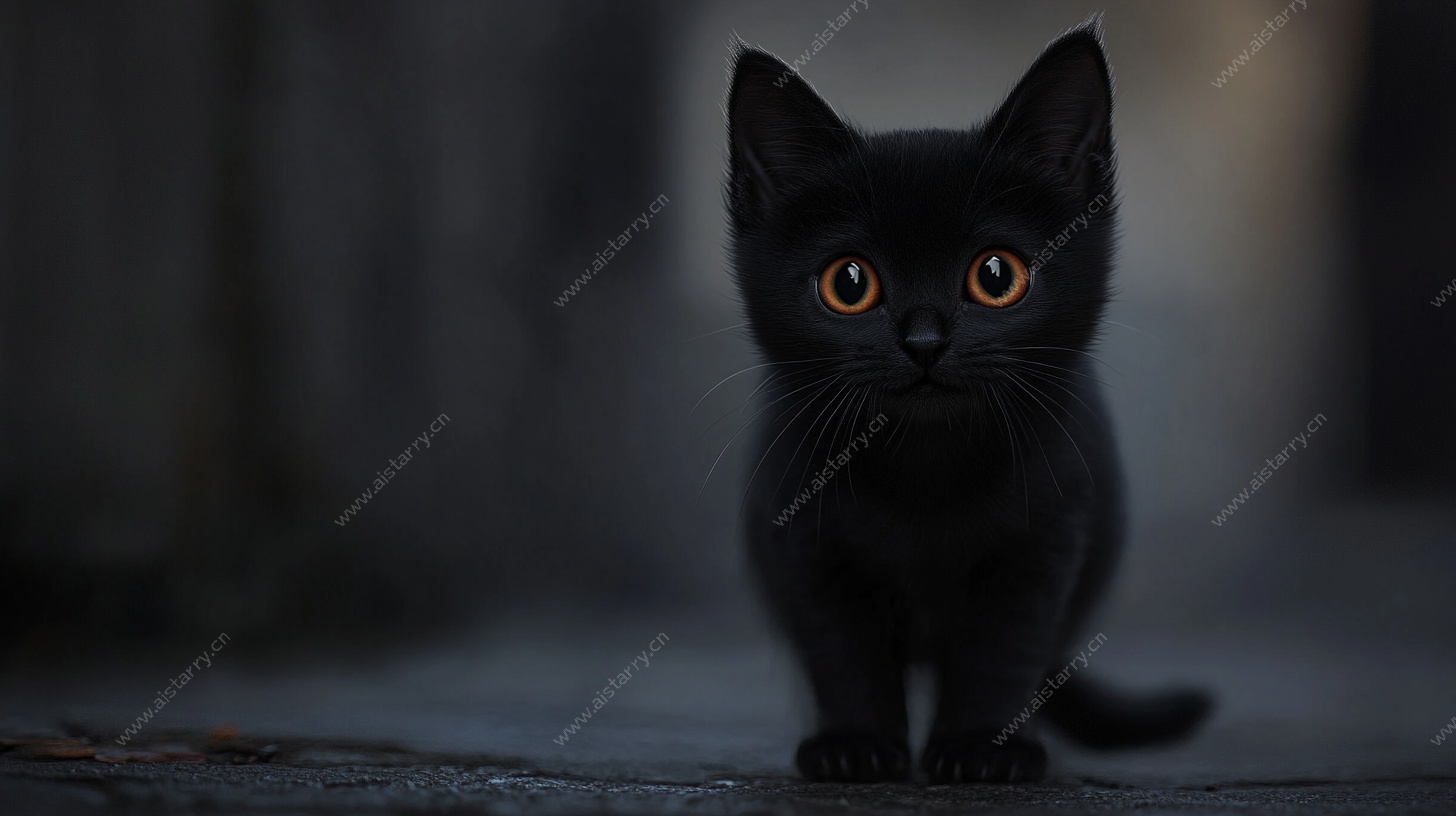 黑猫凝视瞬间
