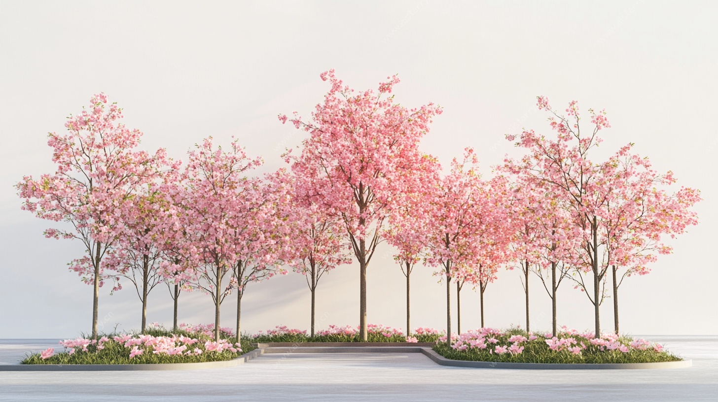 粉色樱花树景观