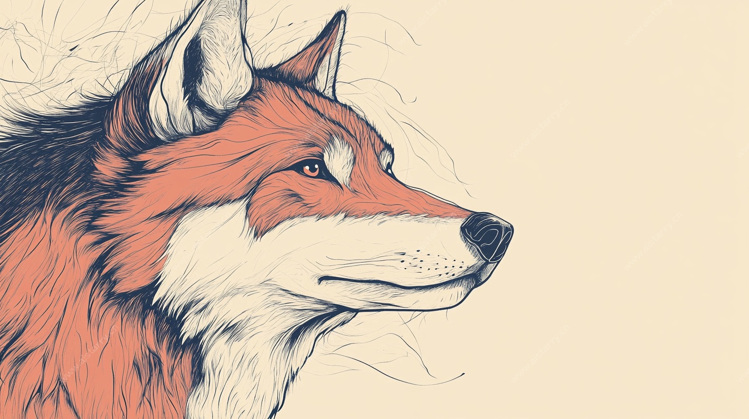 狐狸侧面插画