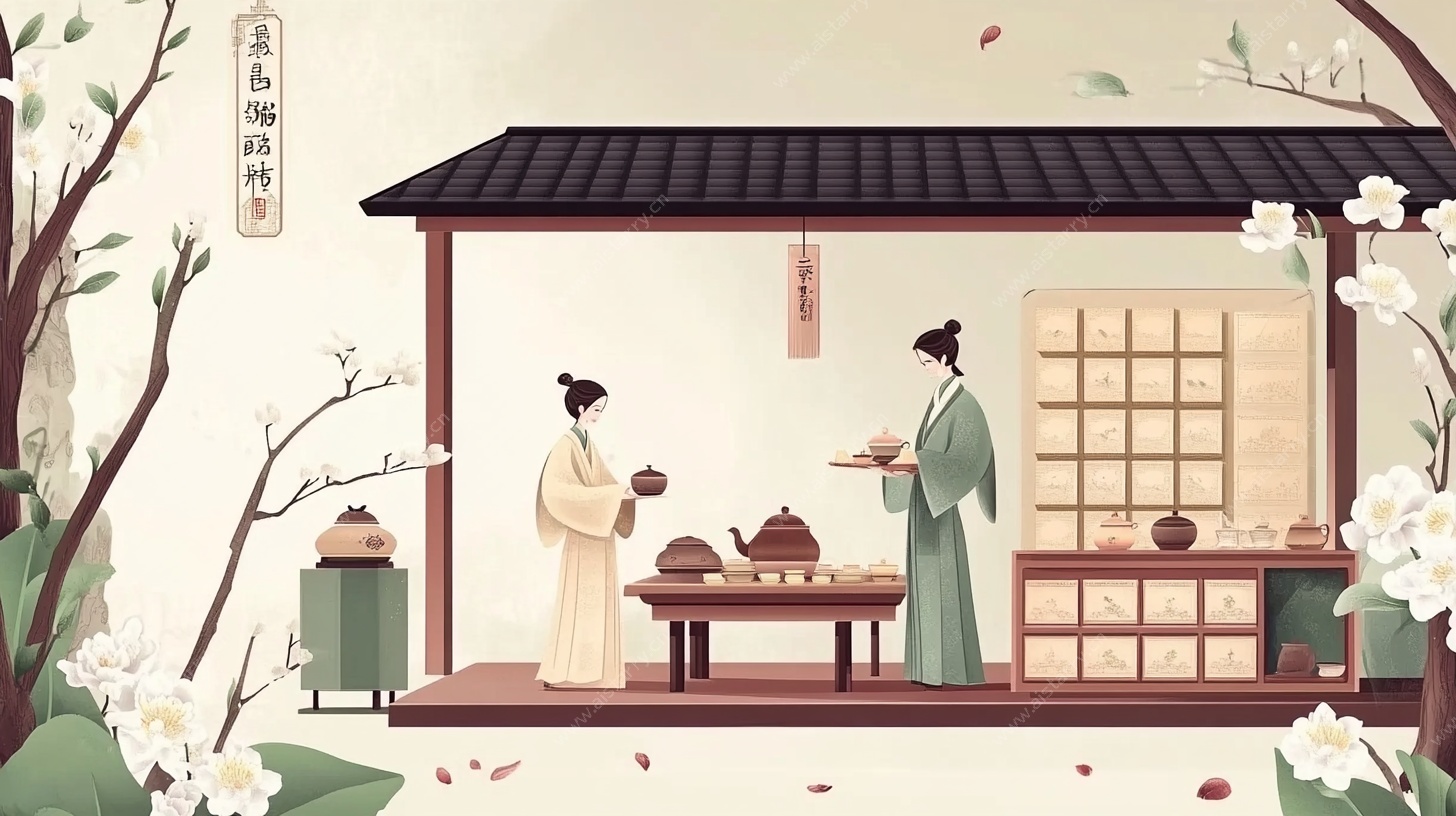 古风庭院中的雅致茶事