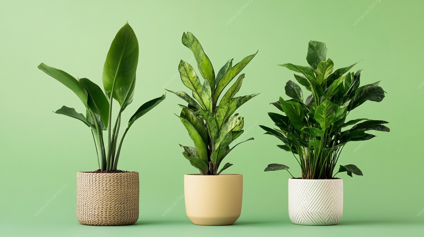 三盆绿植简约展示