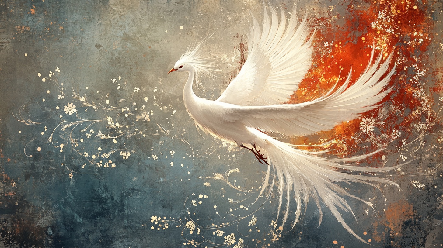 飞翔的白色神鸟