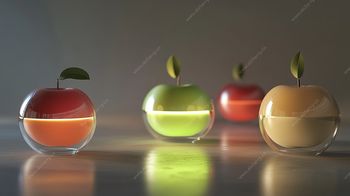 创意透明苹果造型摆件
