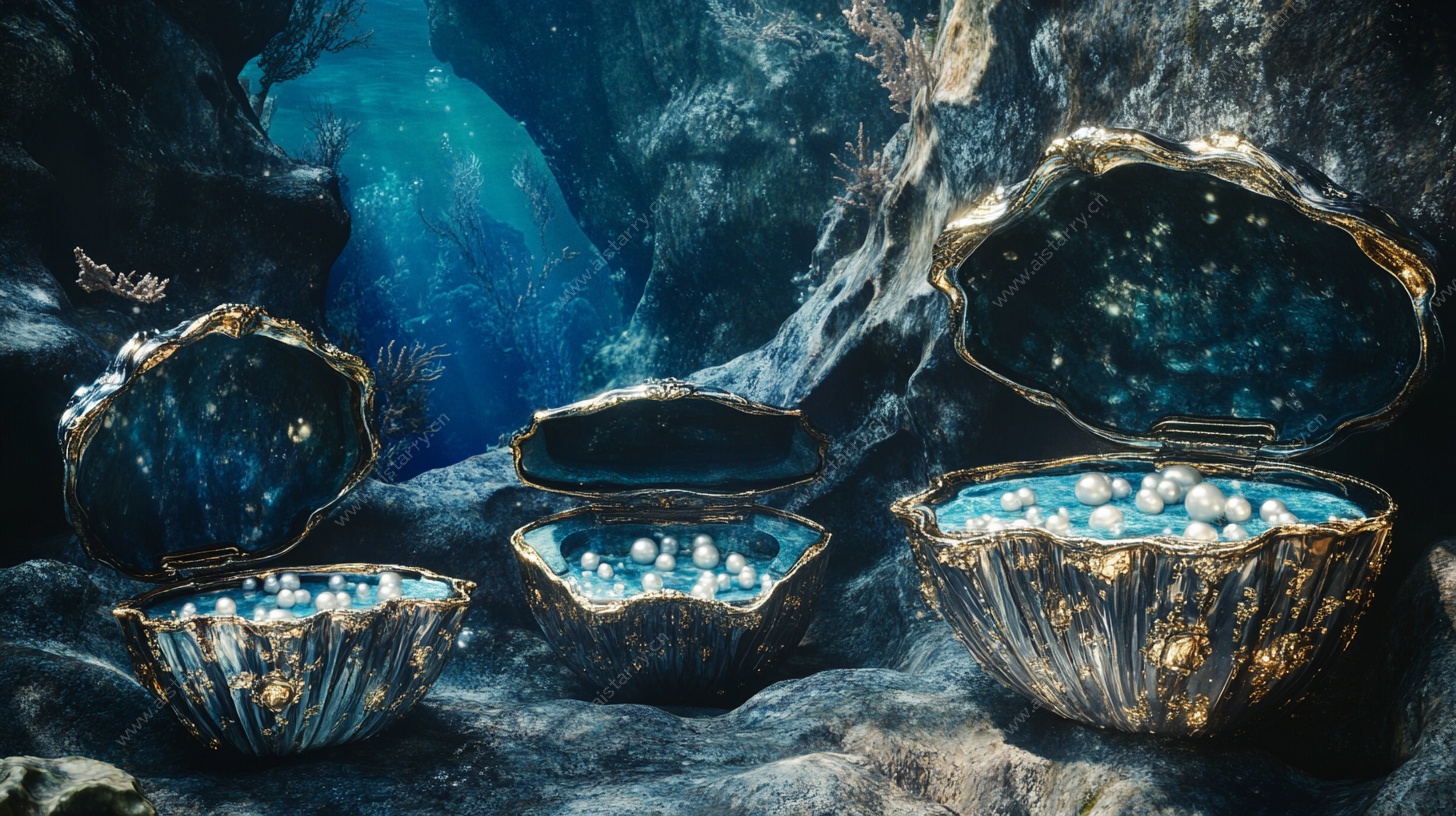 深海珍珠贝壳奇幻景象