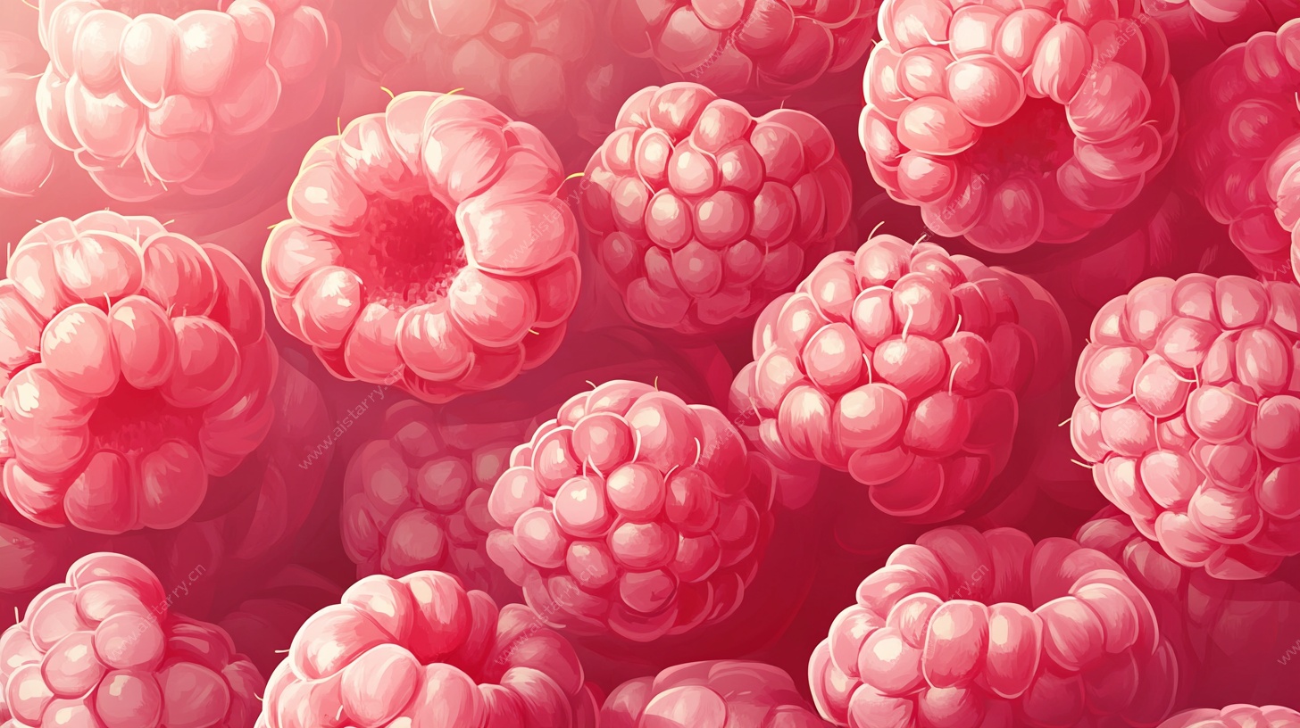 满屏诱人树莓插画