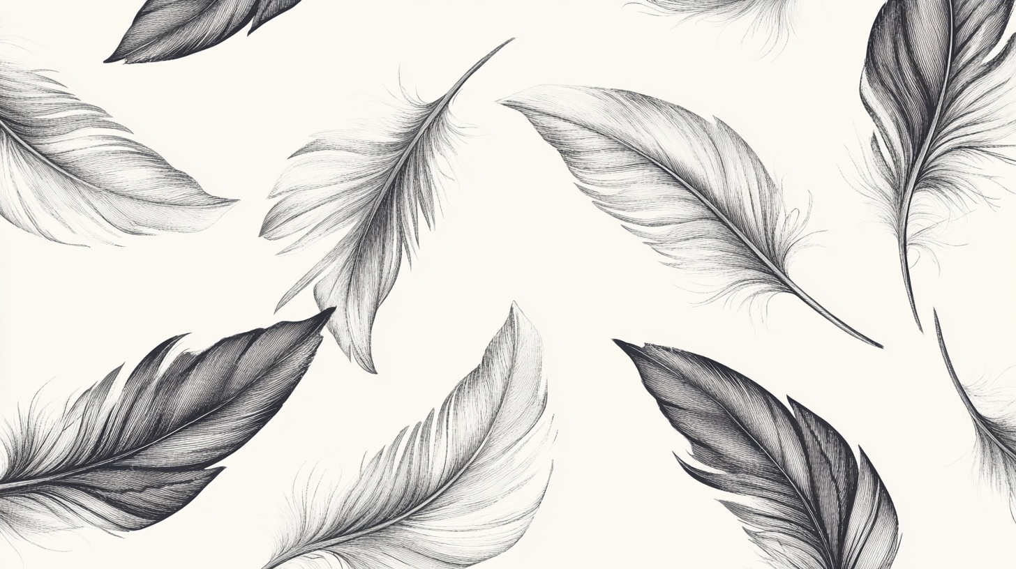 黑白羽毛图案背景图