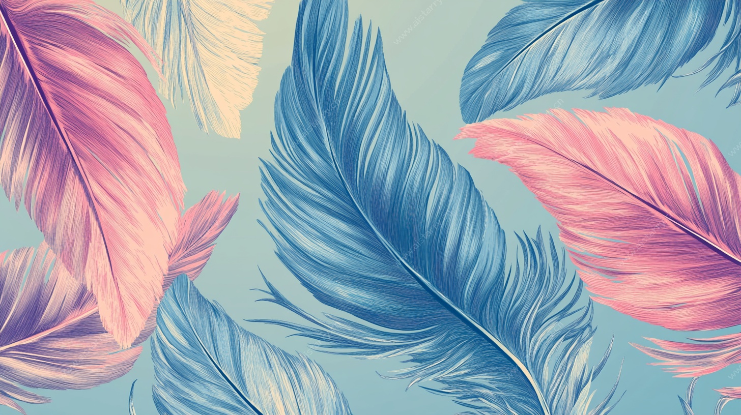 梦幻羽毛图案背景