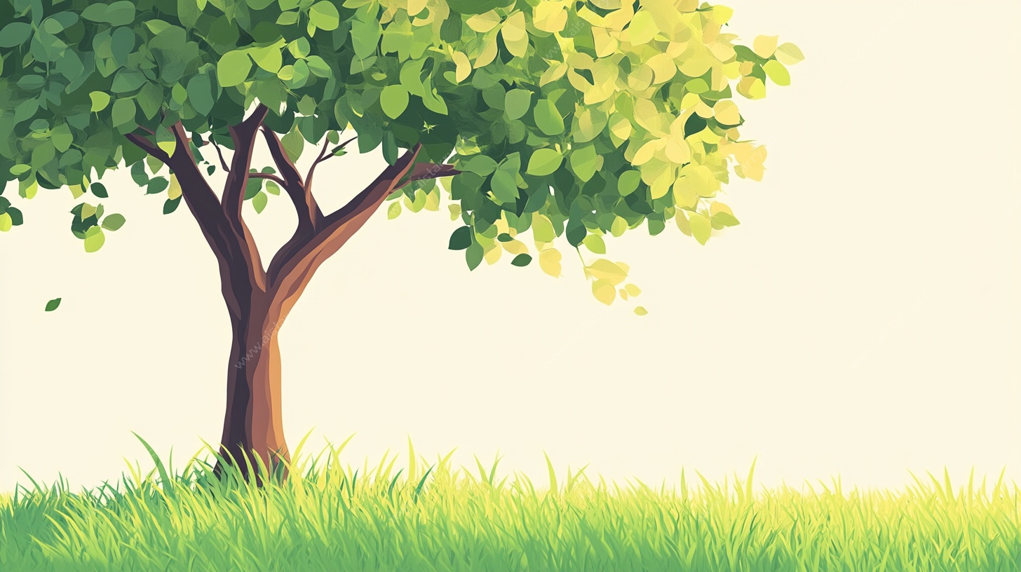 夏日独树风景图