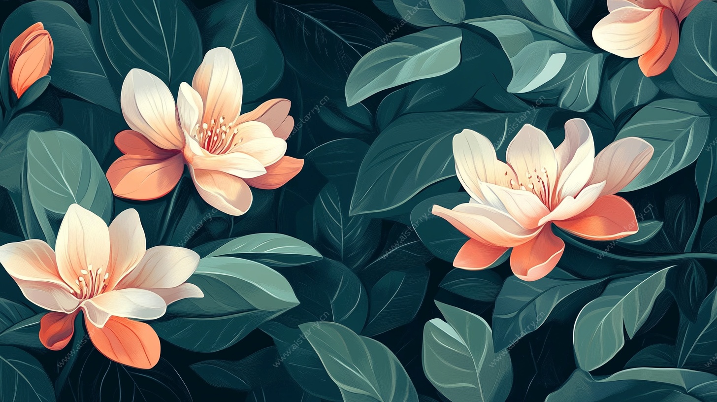 手绘花卉植物图案背景