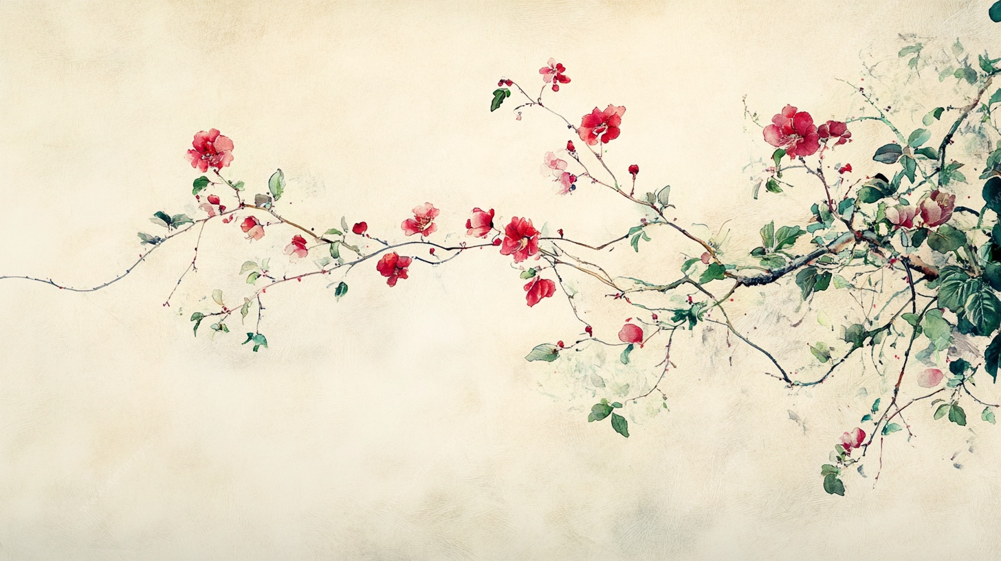 一枝红玫映素笺