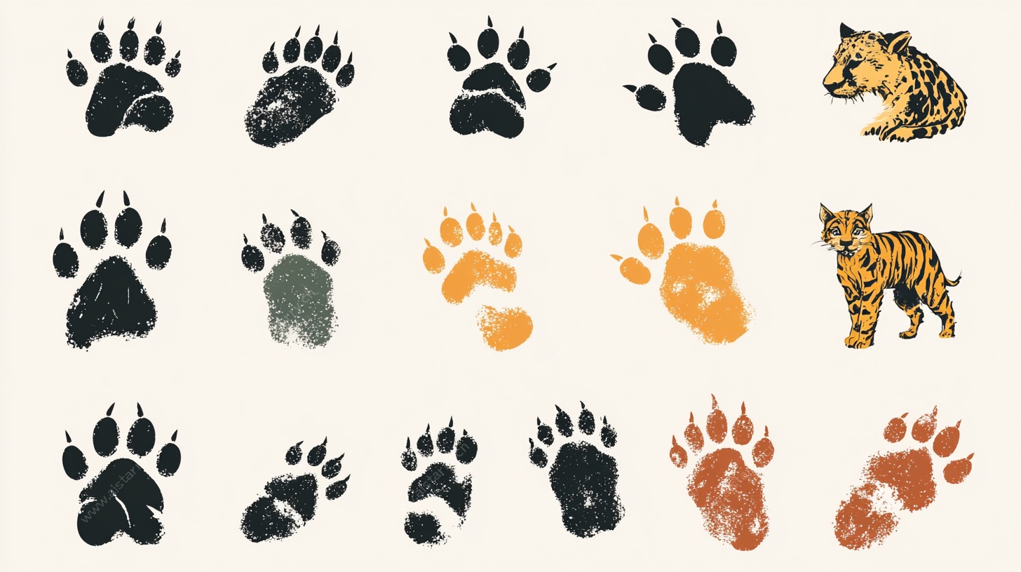 老虎爪印图案集合