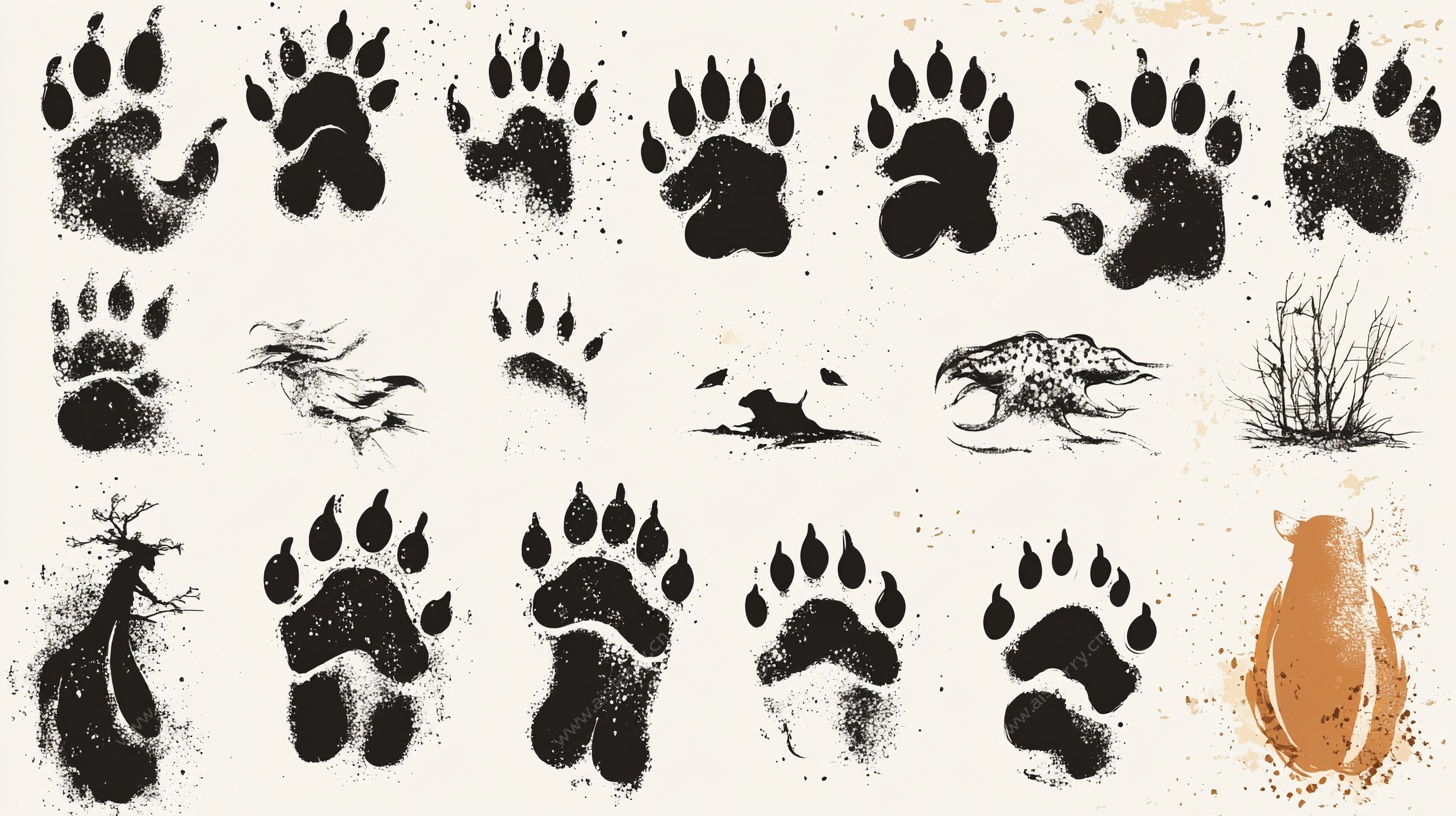 动物足迹艺术图案集合