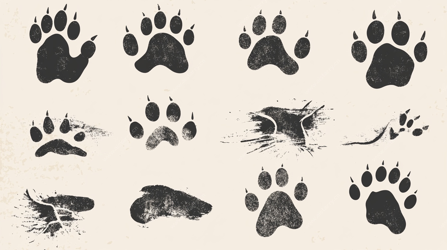 多样动物爪印图案集合