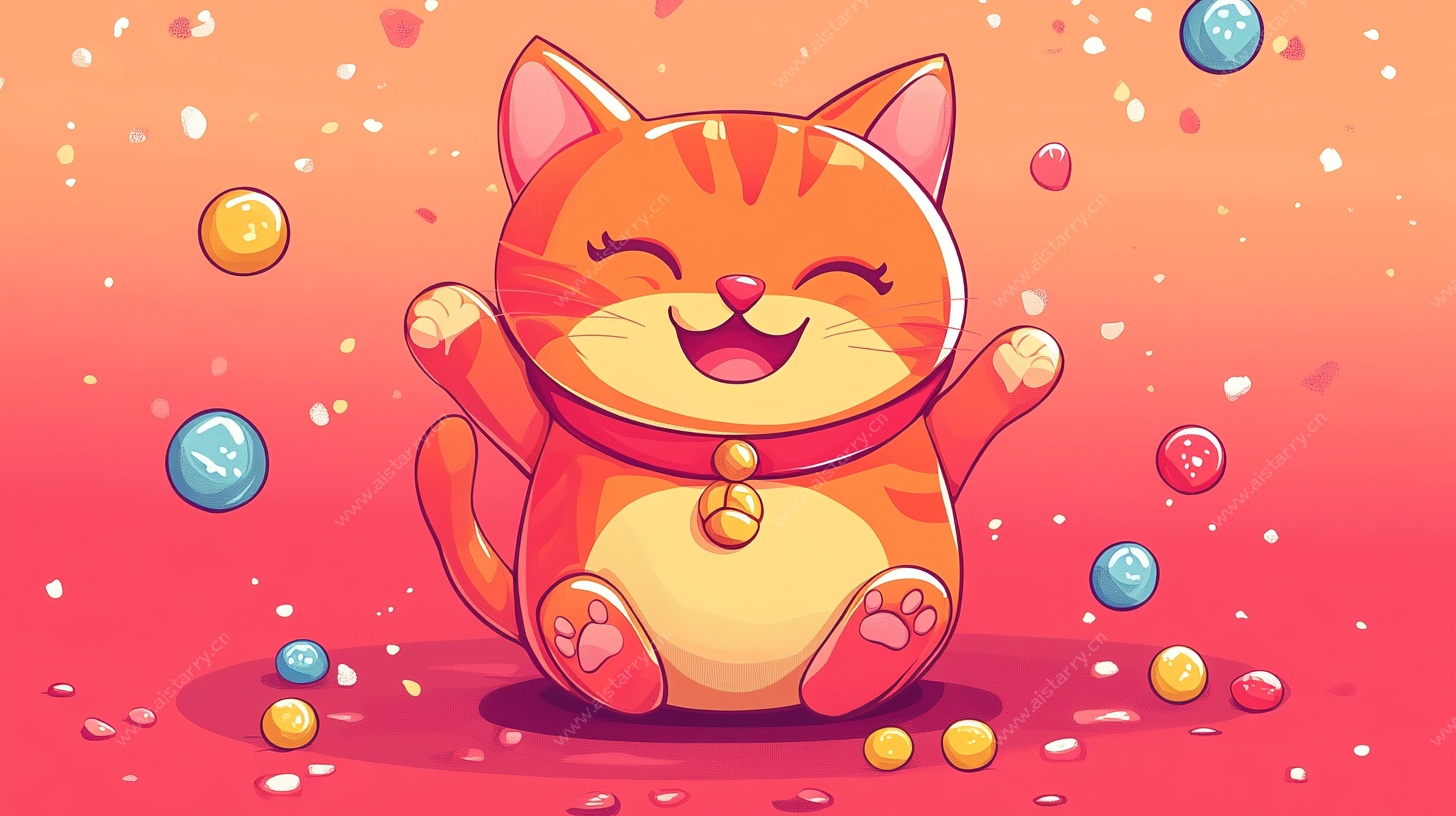 欢乐小猫玩彩球