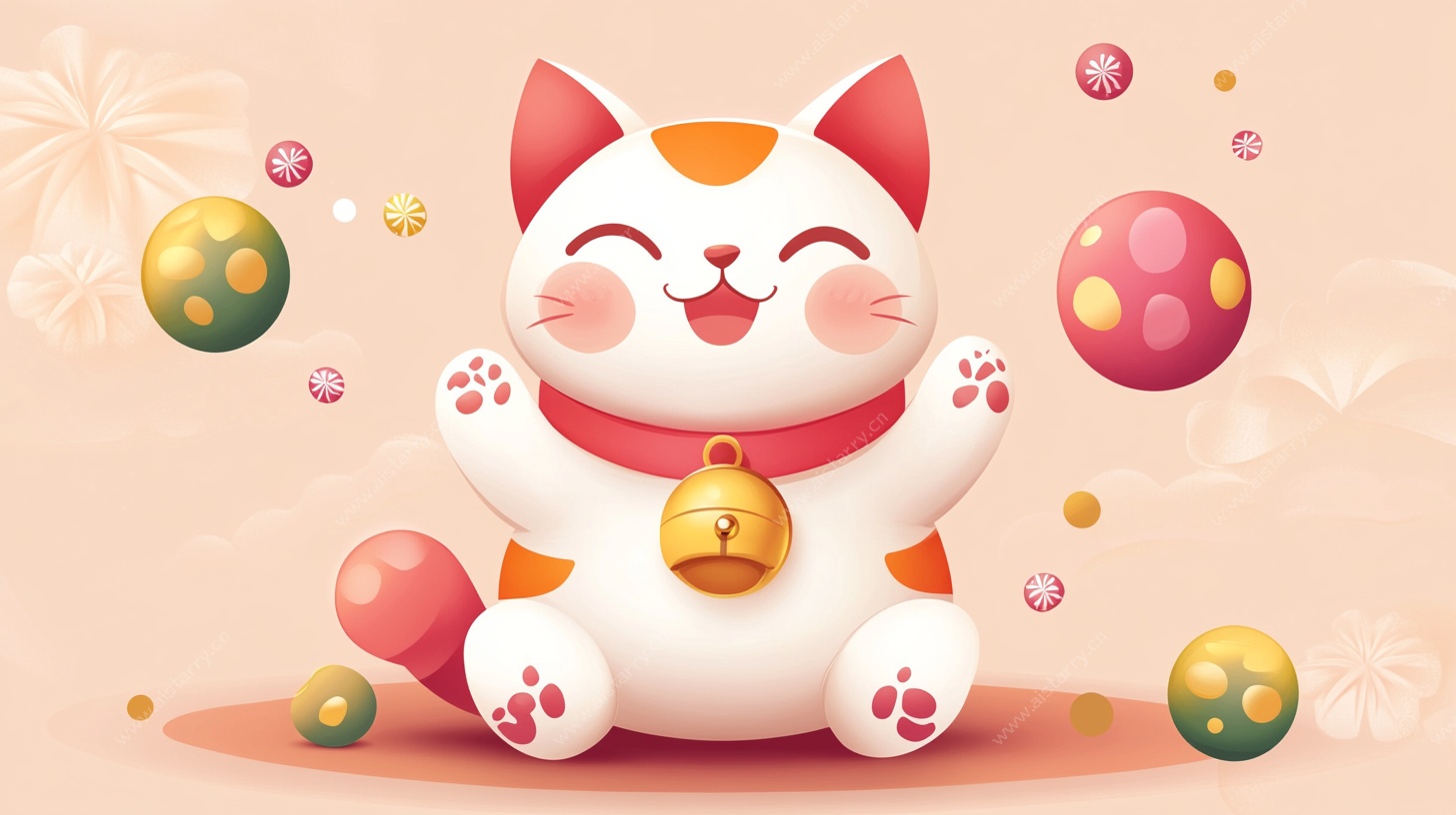 招财萌猫贺喜图